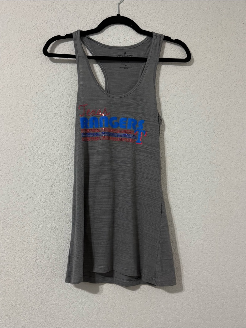 Texas Rangers Gray Racerback Tank Top - Women's Fan Tee